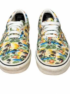 Vans Era Aloha Black True White skate shoes tropical-themed Hawaiian US 9.5